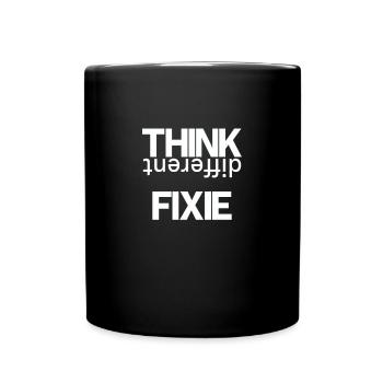 Fixie Singlespeed Fahrrad Geschenk - Tasse einfarbig - Schwarz - Vorne