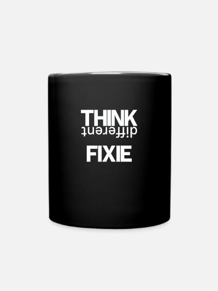 Fixie single speed bike gift - Full Colour Mug - black