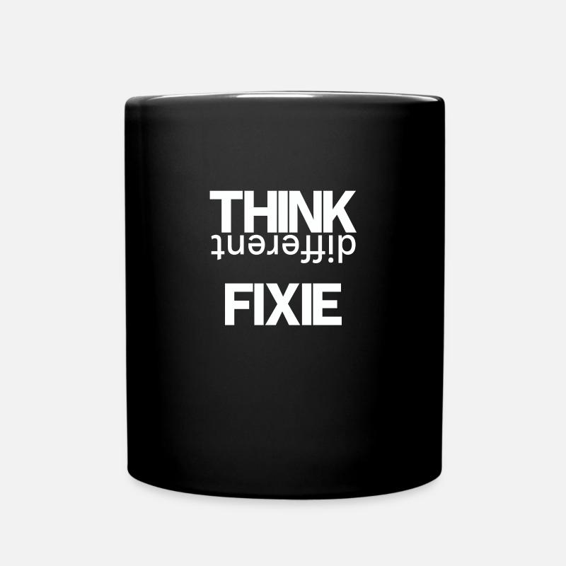 Fixie single speed bike gift - Full Colour Mug - black