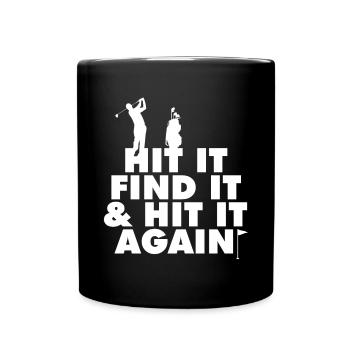 Golf Golfplatz Golfer Sprüche Abschlag - Tasse einfarbig - Schwarz - Vorne