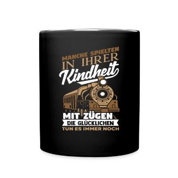 Eisenbahn - Tasse einfarbig - Schwarz - Vorne