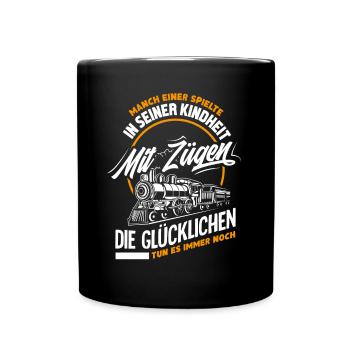 Eisenbahn Beruf - Tasse einfarbig - Schwarz - Vorne