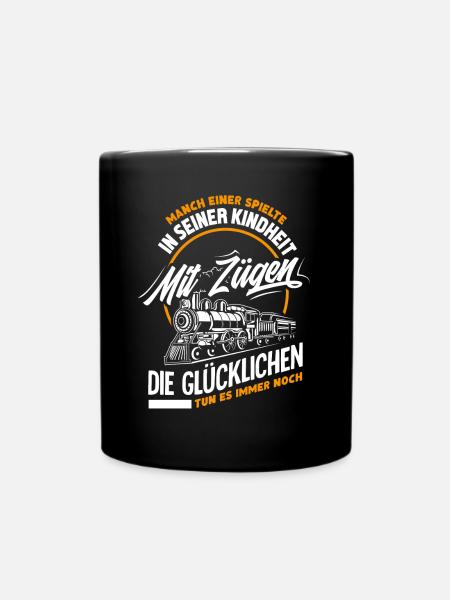 Eisenbahn Beruf - Tasse einfarbig - Schwarz