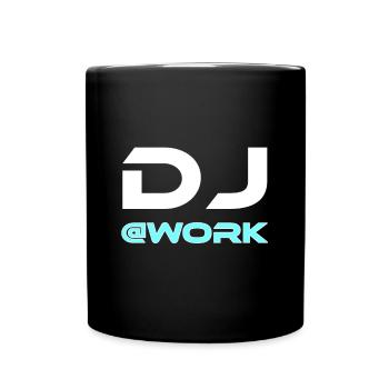DJ au travail - Mug uni - noir - Devant