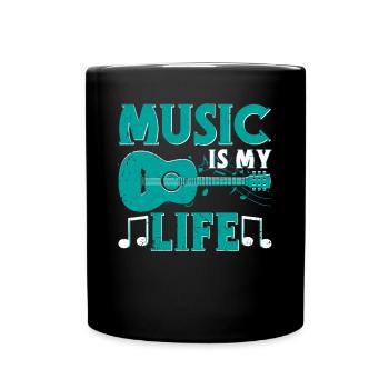 Music is my life graphic - Full Colour Mug - black - Front