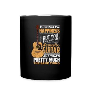 Akustikgitarre Gitarre - Tasse einfarbig - Schwarz - Vorne