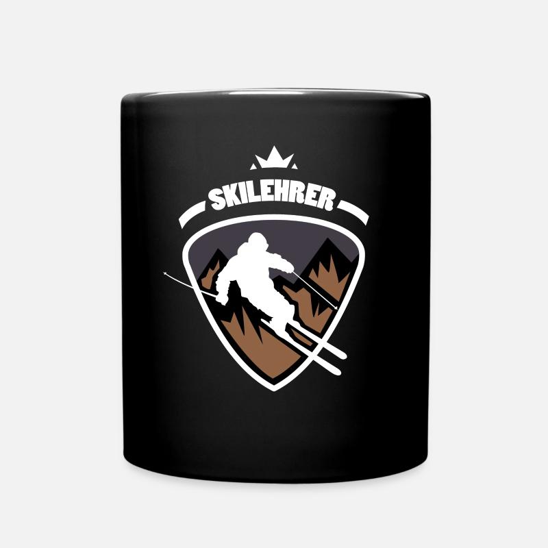 Moniteur de ski blason logo - Mug uni - noir