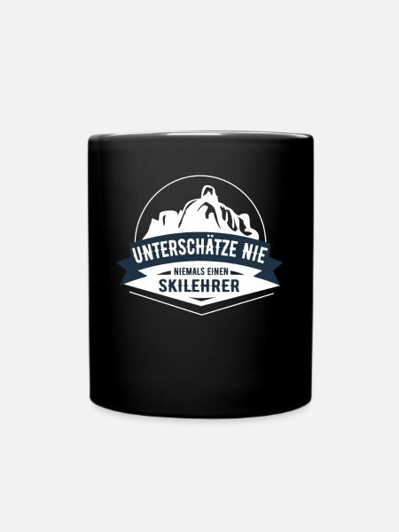 Skilehrer - Tasse einfarbig - Schwarz