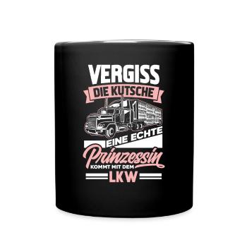 LKW Prinzessin - Tasse einfarbig - Schwarz - Vorne