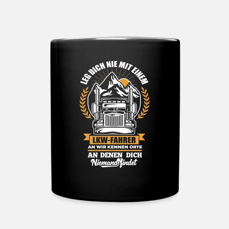 LKW Lastwagen Trucker - Tasse einfarbig - Schwarz