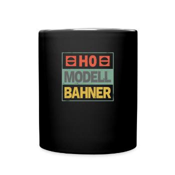Hobby Modellbahn H0 1:87 retro Eisenbahn Geschenk - Tasse einfarbig - Schwarz - Vorne