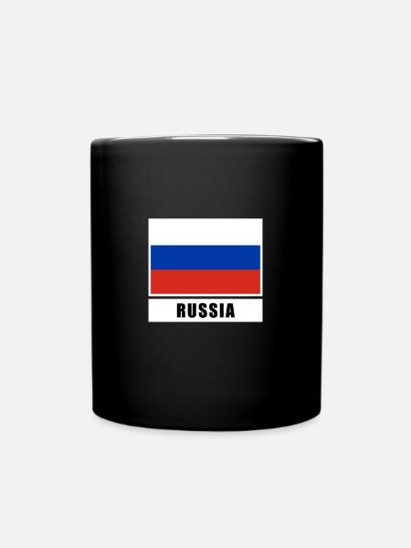 Russland russisch Flagge Fahne - Tasse einfarbig - Schwarz