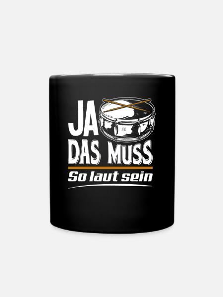 Schlagzeug Trommel - Tasse einfarbig - Schwarz