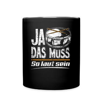 Schlagzeug Laut - Tasse einfarbig - Schwarz - Vorne