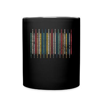 Schlagzeug Retro - Tasse einfarbig - Schwarz - Vorne