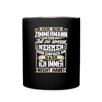 Zimmermann - Tasse einfarbig - Schwarz - Vorne