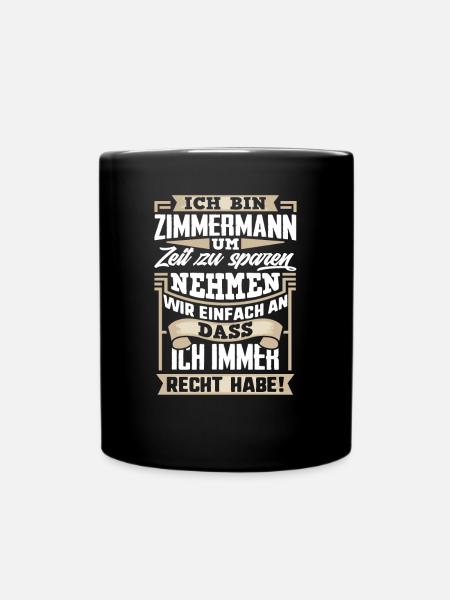 Zimmermann - Tasse einfarbig - Schwarz