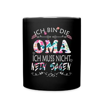 OMA Spruch Design - Tasse einfarbig - Schwarz - Vorne