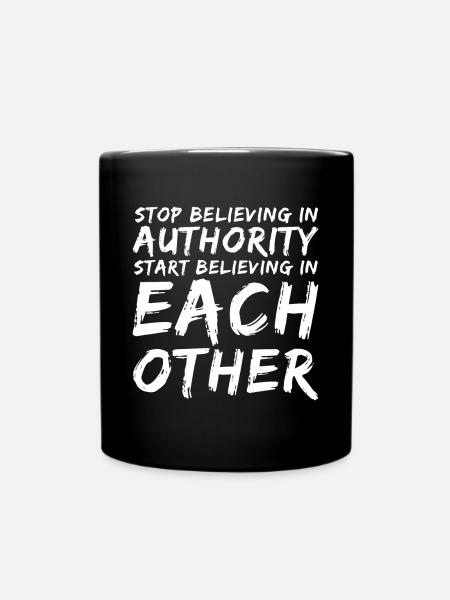 Anarchist anarchism anarchy authority - Full Colour Mug - black