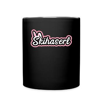 Skihaserl Ski Hase Skihase Skifahrer - Tasse einfarbig - Schwarz - Vorne