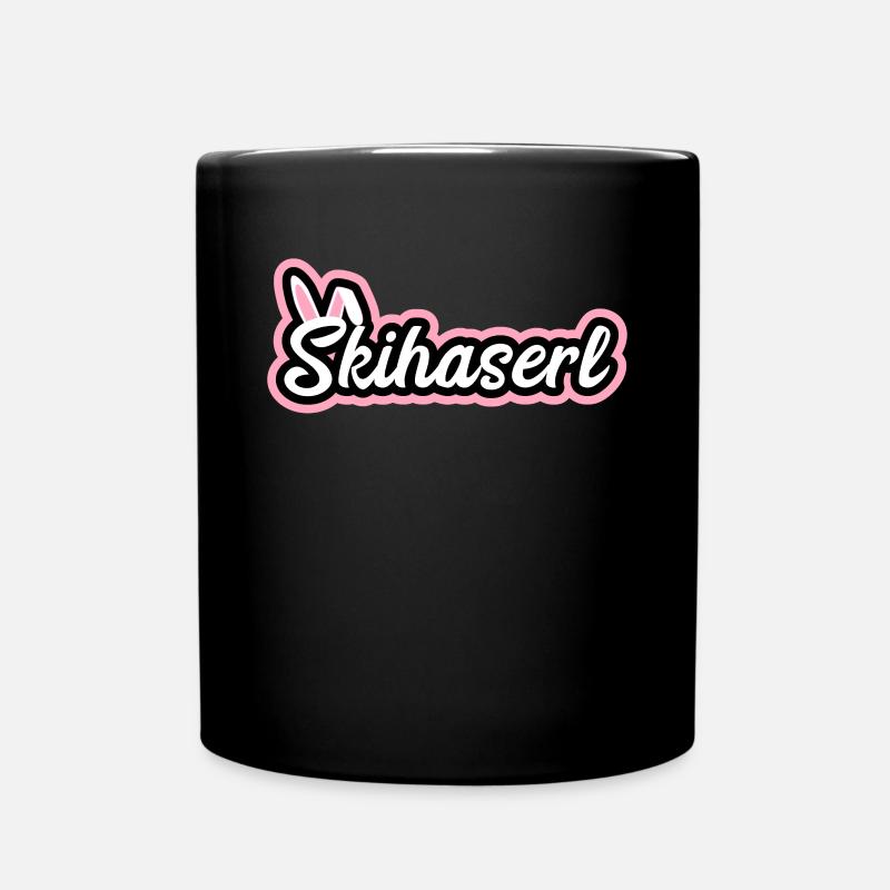 Skihaserl Ski Hase Skihase Skifahrer - Tasse einfarbig - Schwarz