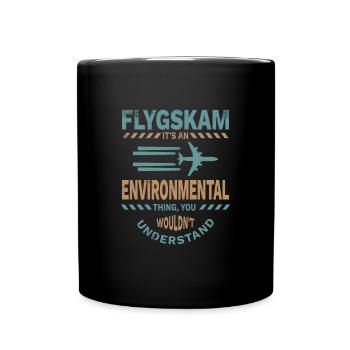 Flygskam - Environnement - Cadeau - Mug uni - noir - Devant