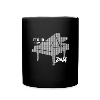Chemise DNA piano musique - Mug uni - noir - Devant