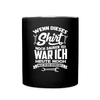 Schrauber Shirt - Tasse einfarbig - Schwarz - Vorne