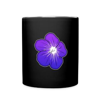Violet flower illustration with luminous center - Full Colour Mug - black - Front