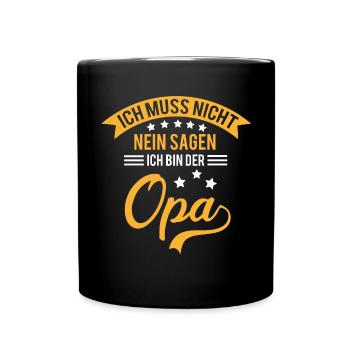 bester Opa - Tasse einfarbig - Schwarz - Vorne