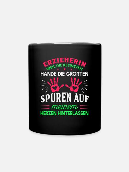 Erzieherin - Tasse einfarbig - Schwarz