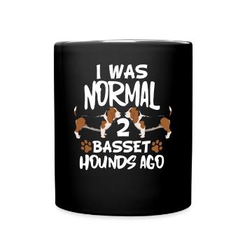 Hund Basset Hound - Tasse einfarbig - Schwarz - Vorne