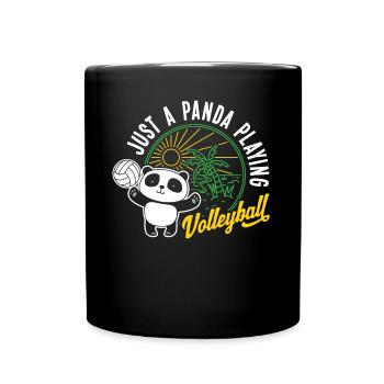 Cadeau de jeu de sport de volley-ball Panda Bear - Mug uni - noir - Devant