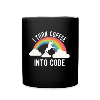 I Turn Coffee Into Code - Full Colour Mug - black - Front