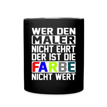 Handwerker Maler - Tasse einfarbig - Schwarz - Vorne