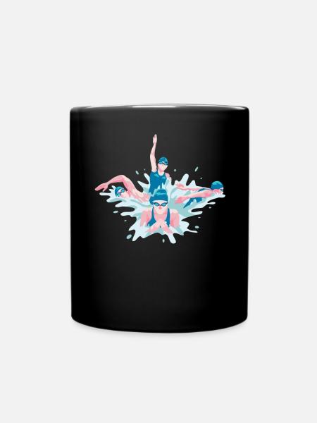 Schwimmerin Schwimmen - Tasse einfarbig - Schwarz