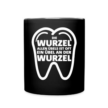 Zahnarzt Lustiger Spruch - Tasse einfarbig - Schwarz - Vorne