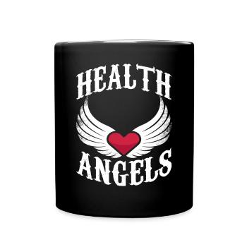 Health Angels Arzt Krankenschwester Ärztin Notarzt - Tasse einfarbig - Schwarz - Vorne