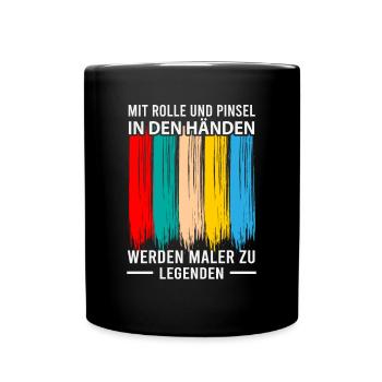 Maler Malermeister - Tasse einfarbig - Schwarz - Vorne