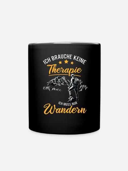 Wandern - Tasse einfarbig - Schwarz