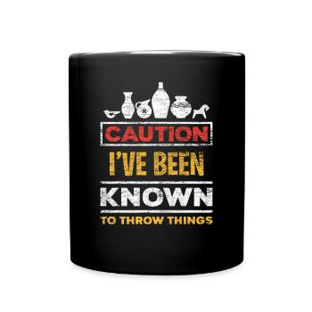 Pottery throwing - Full Colour Mug - black - Front