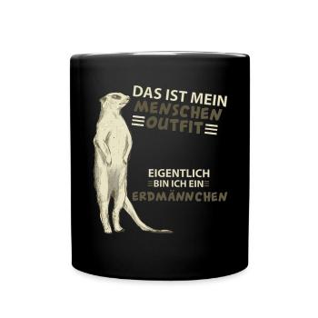 Erdmännchen - Tasse einfarbig - Schwarz - Vorne