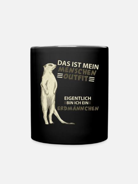 Erdmännchen - Tasse einfarbig - Schwarz