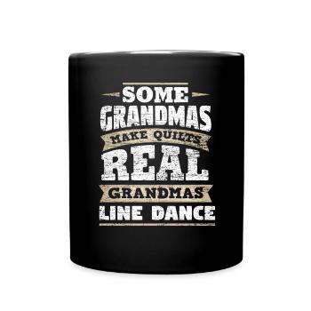 Oma Line Dance - Tasse einfarbig - Schwarz - Vorne
