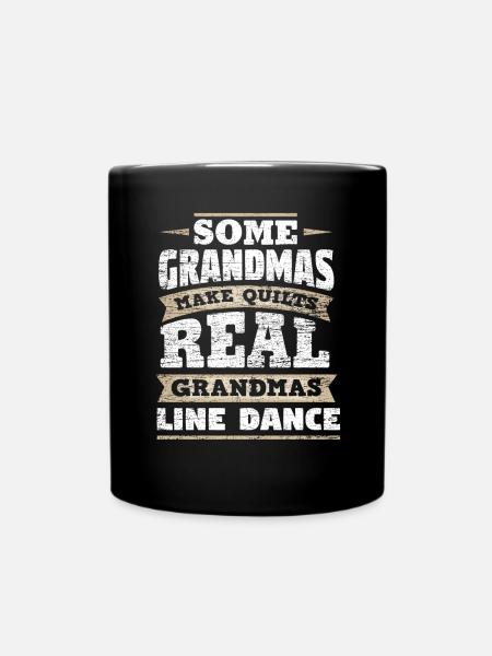 Grandma line dance - Full Colour Mug - black