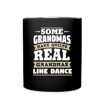 Line Dance Großmutter - Tasse einfarbig - Schwarz - Vorne