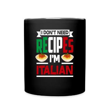 Italy recipes - Full Colour Mug - black - Front