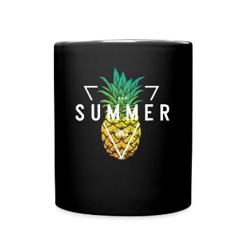 Pineapple Summer Vibes Summer feelings - Full Colour Mug - black - Front
