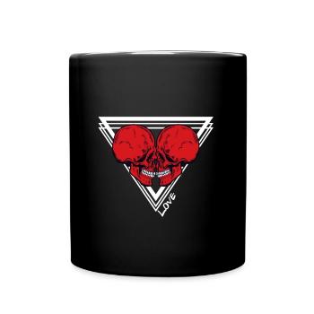 Crâne Amour Crâne Amour Art Géométrique - Mug uni - noir - Devant
