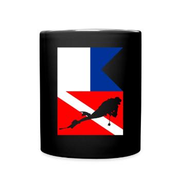 Taucher Tauchen Sporttaucher Flaggen - Tasse einfarbig - Schwarz - Vorne